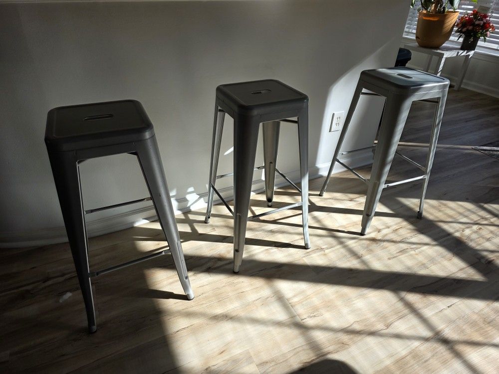 Set of Metal Bar Stools