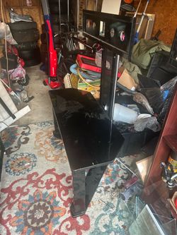 Black glass table