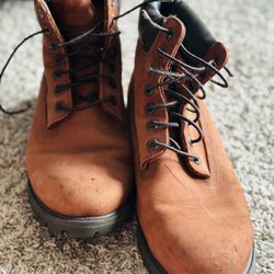 Timberland Men Brown Leather Upper La ed Ankle Boots Size 12M