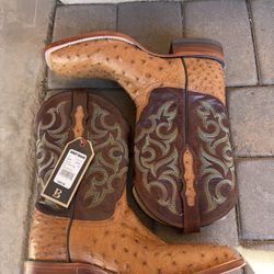 Justin ostrich boots Brand New Size 10.5 With tags
