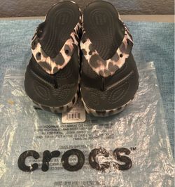 Brand New leopard Crocs Sandals Size 7