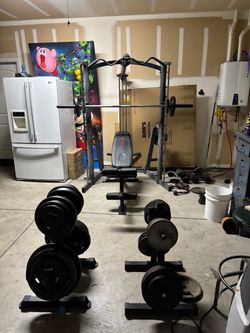 Home Gym Set with Rack, Bench, and Weights