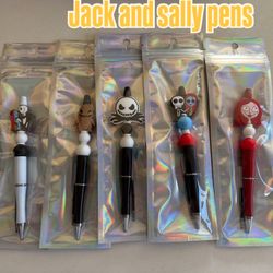 Jack And Sally Beaded Pens