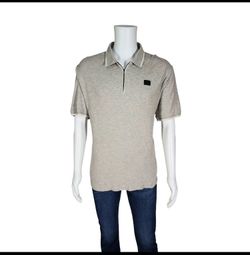 Karl Lagerfeld Polo Shirt Mens X-Large Quarter Zip Gray Short Sleeve Casual, New