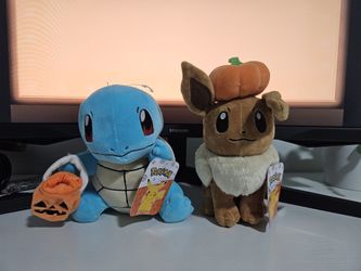 Official Jazwares Pokémon Halloween Squirtle & Eevee 8-Inch Plush Lot