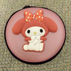 BRAND NEW IN PACKAGE SANRIO FULL 3D CHARACTER MY MELODY ROUND EAR BUD KEY COIN SD CARD PROTECTIVE PORTABLE STORAGE CASE 