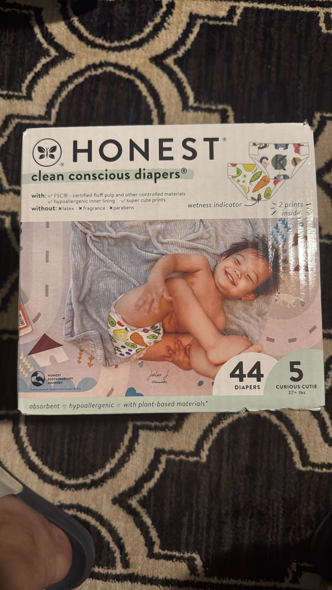Honest diapers Size 5, 44 Ct- TRADE