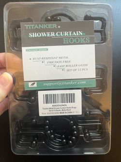 Black shower curtain hooks
