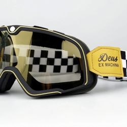 Checkered Motorcycle/Ski Goggles – KTV Moto - Gold