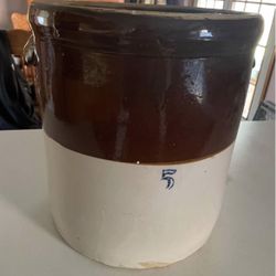 Vintage 5 Gal Crock With Handles 