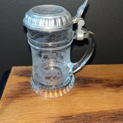  German Stein Etched Glass Mini Stein  Glass ,