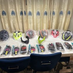 Helmets and Gloves for bicycles
