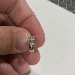 10k White Gold Hoops Huggie Single Earring With 1/10 Diamond