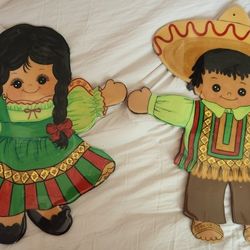 Late 80s/Early 90s Little Boy & Little Girl Wall Decor
