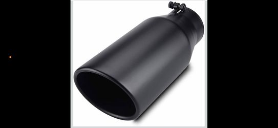 EXHAUST,Diesel Exhaust Tip for Trucks, Universal Bolt-On, Black Powder Coated Stainless Steel.
