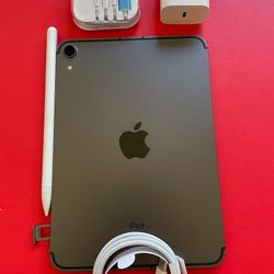 Apple Ipad Mini 6th Generation (2021/ 8.3” Liquid Retina ) 64GB WiFi + cellular (5G Unlocked) with pen, case & Accessories (256GB $569) 