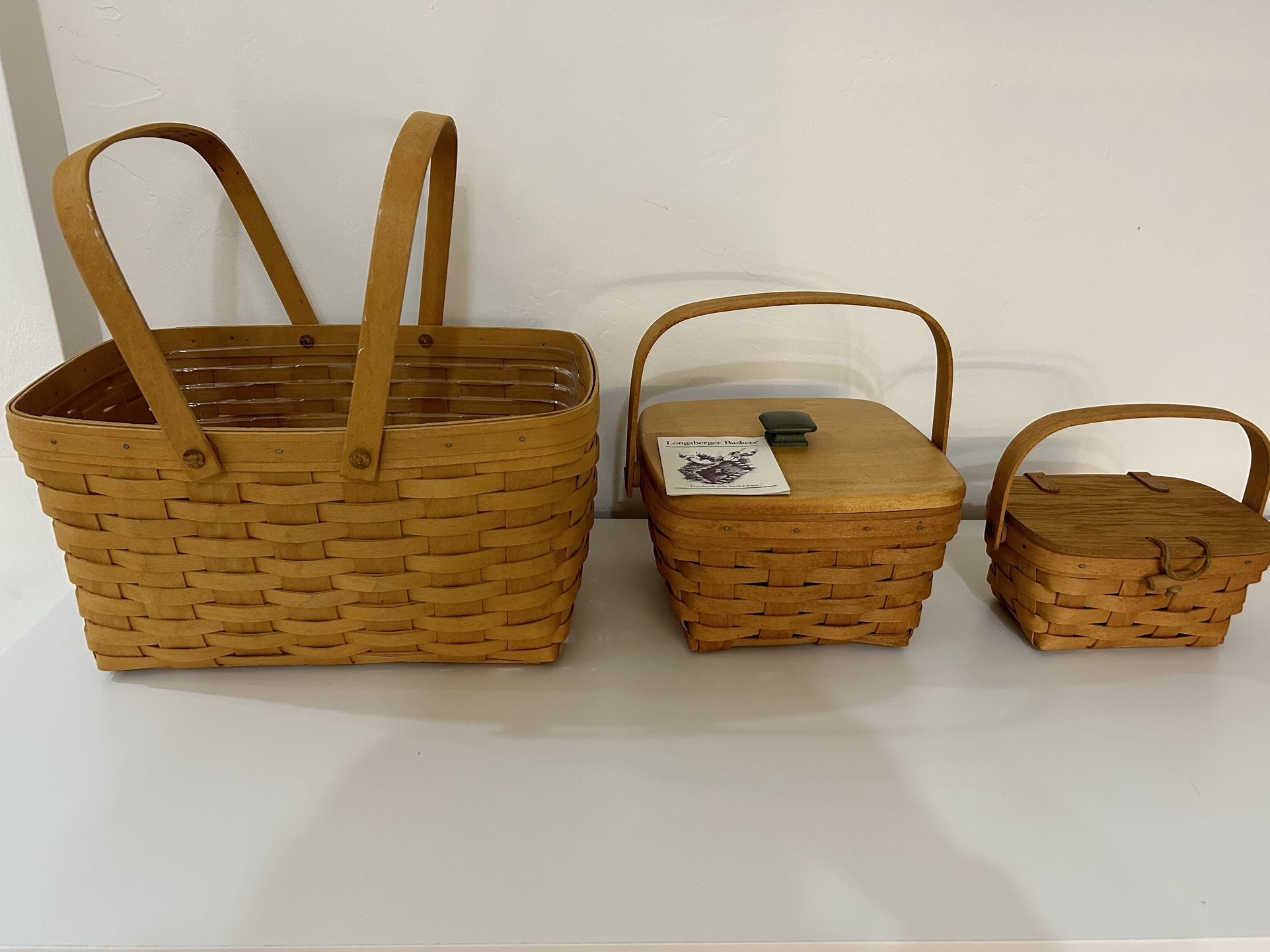 Longaberger Set 3 Vintage Baskets - Excellent Condition
