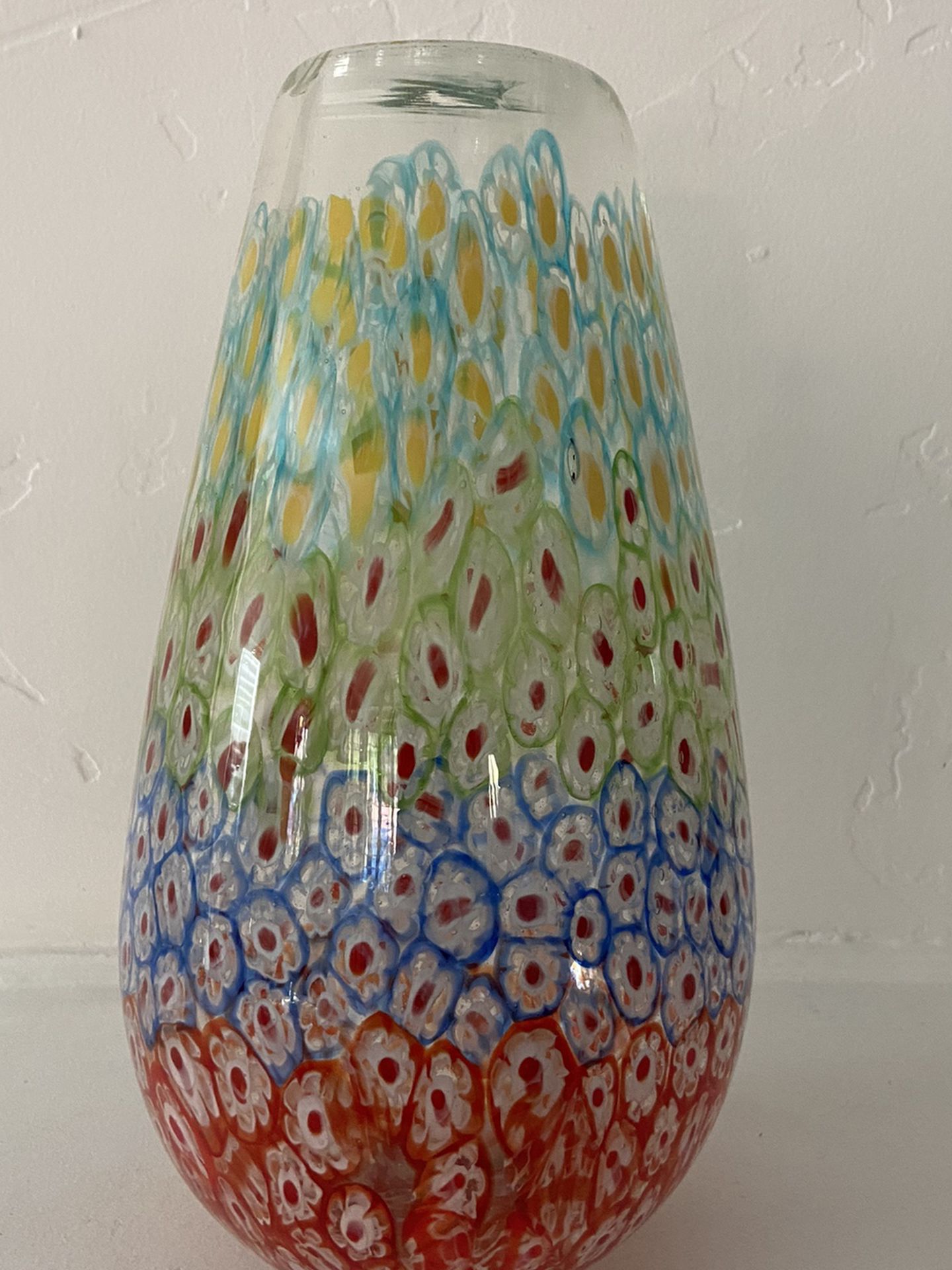 Millefiori glass vase
