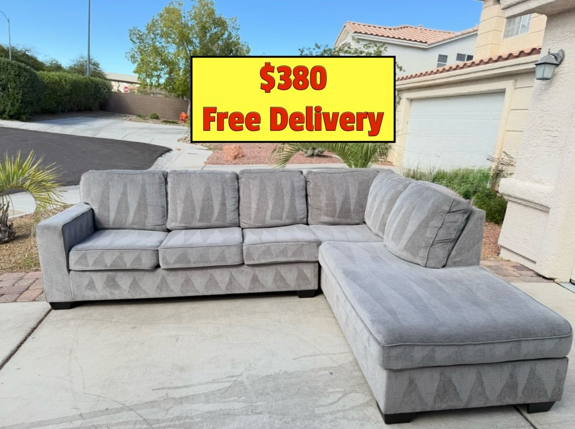 Gray Sectional Chaise Couch with Free Delivery