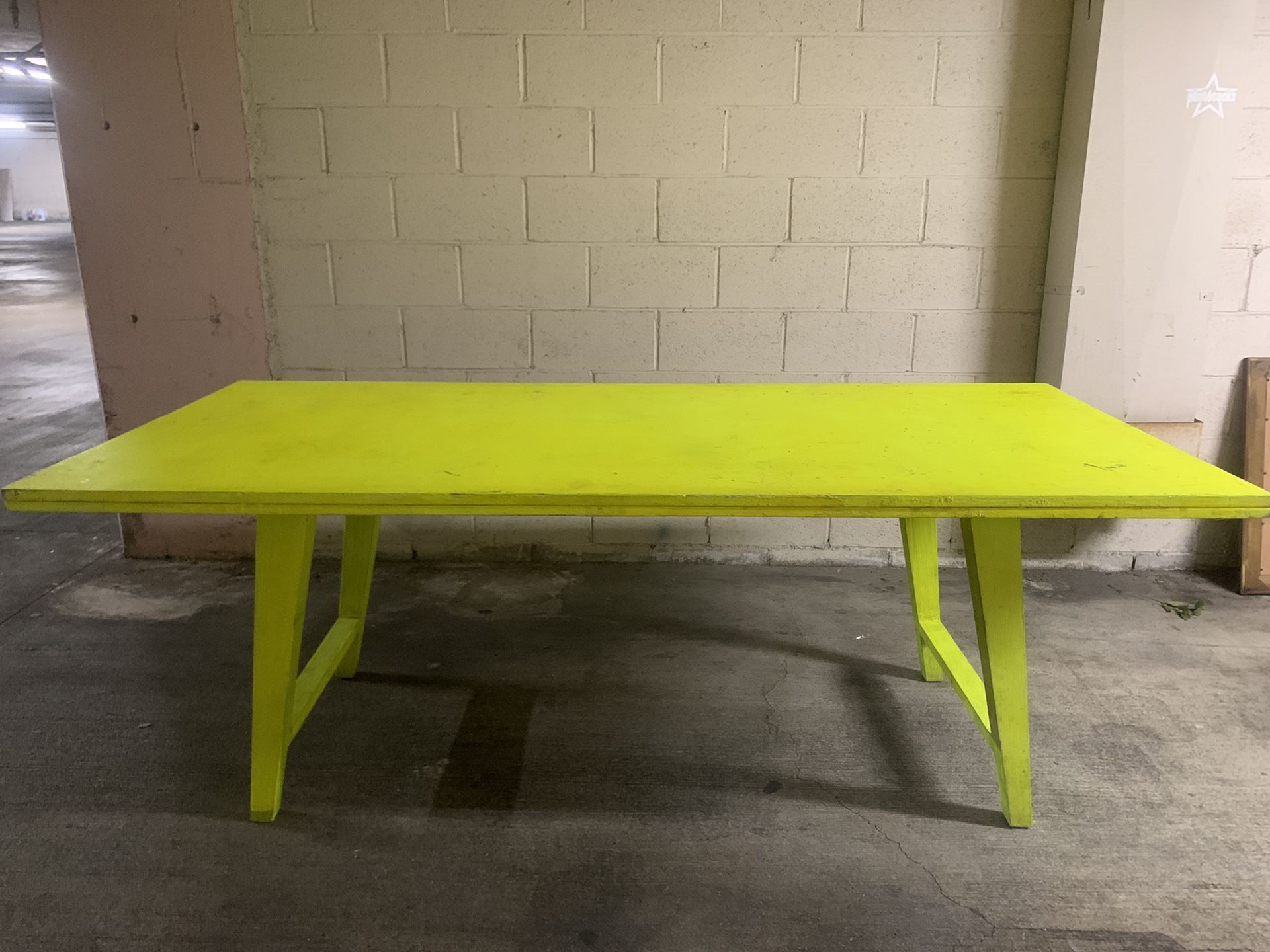 Neon yellow kitchen table