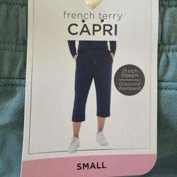 NEW Member’s Mark French Terry Capri Pants – S–XXL – Multiple Colors