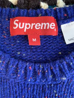 Supreme Small Box Speckle Sweater Royal Blue Medium FW22 for Sale