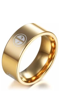 Gold Deadpool Titanium Ring