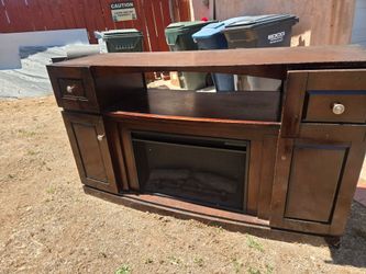Tv stand with fireplace