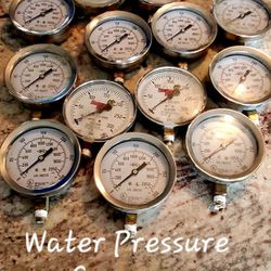 4" Water Pressure Gauges Used Selling Per Piece