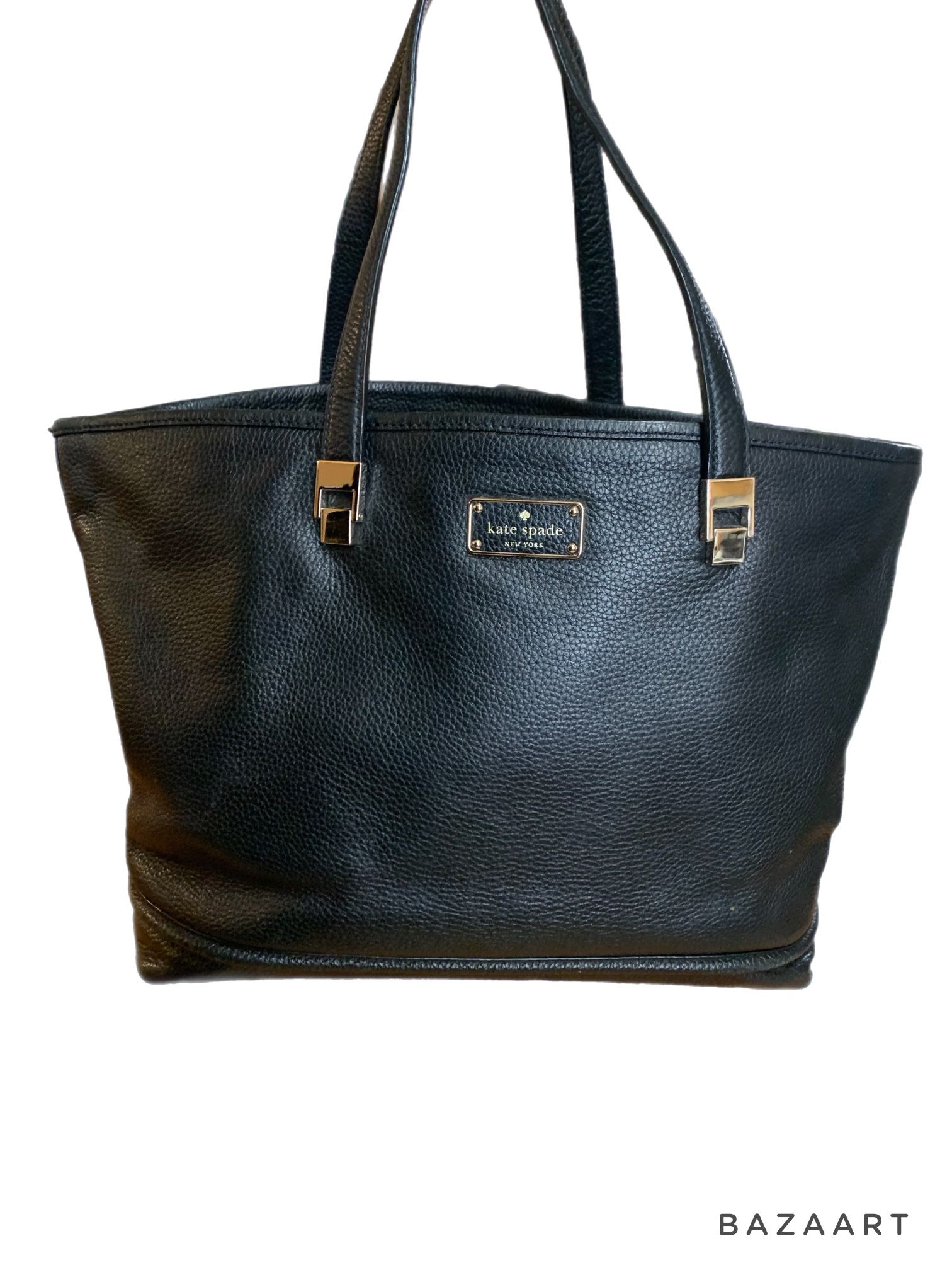 Kate Spade Black Shoulder Pebbled Leather Tote Bag