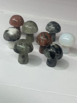 8 Natural Crystal Mushrooms 