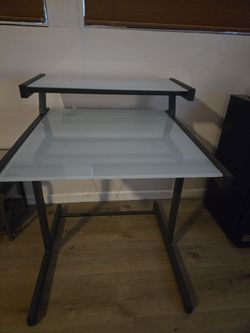 2 tier glass desk