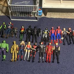Marvel & DC Superhero Action Figures Lot – Avengers, Spider-Man, Batman, Hulk (20+ Figures)