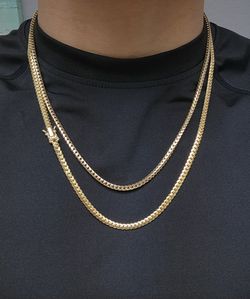 14k SOLID GOLD 4MM ITALIAN MIAMI CUBAN w/BOX LOCK