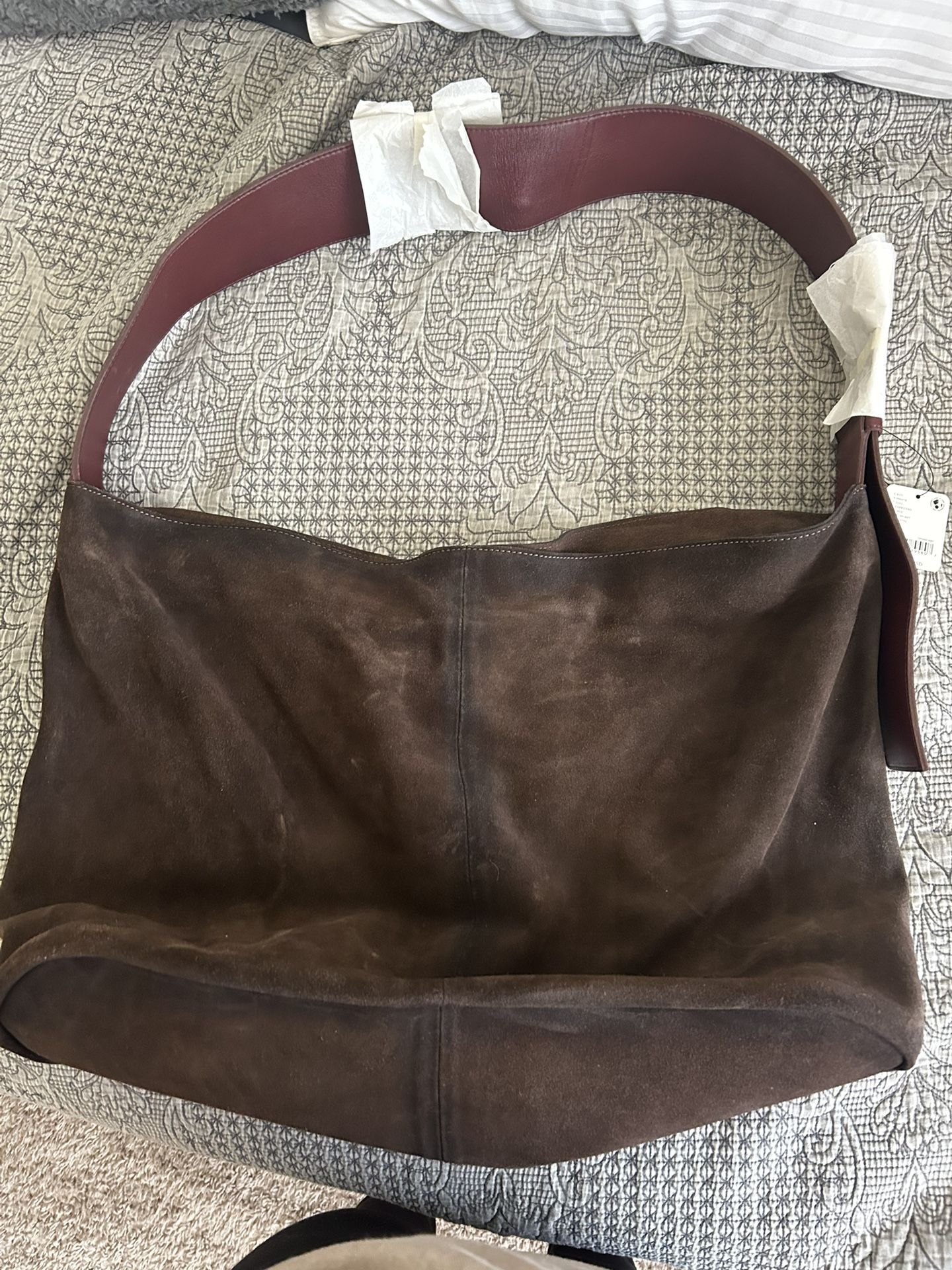 Brand New Free people Brown Suede Oversized Bag