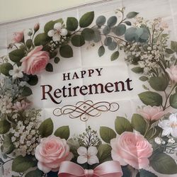 Happy Retirement Backdrop Size 60” X 37 1/2”