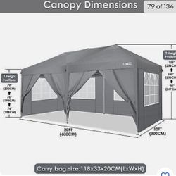 10x20' Heavy Duty Pop Up Canopy Commercial Tent Waterproof Gazebo Outdoor