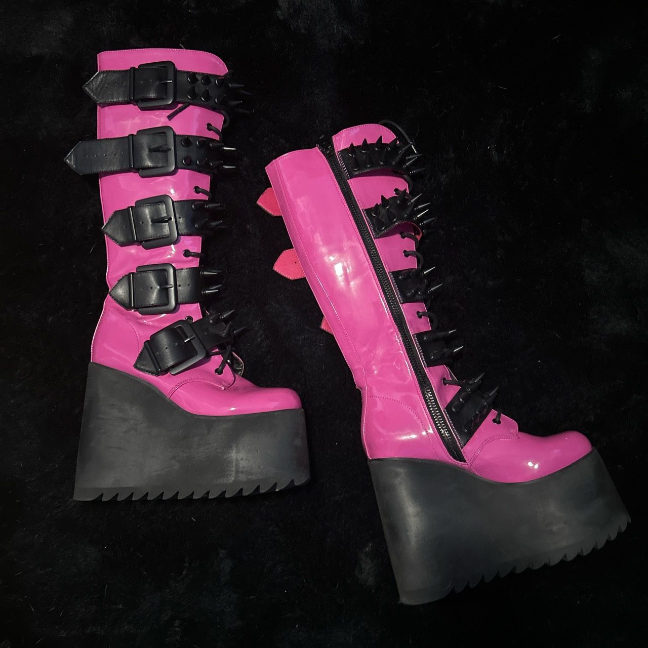 RARE Dolls Kill Demonia Widow Candy Appetite for Destruction platform boots size 7