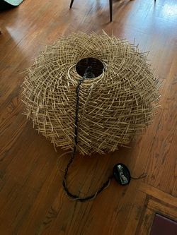 Designer Organic Basket Weave Light Fixture