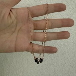 Swarovski black butterfly necklace