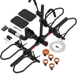 PAULINN Ebike Rack for Tow Hitch, Heavy Duty 2 Bike Folding Bicycle Car SUV Racks for E Bike,Fat Tire and Standard, 2" Hitch Receiver, 200 LBS 200+ bo