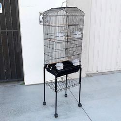 (Brand New) $60 Bird Cage 60” Tall Standing Parrot Parakeet with Rolling Stand 18x14x60 Inches