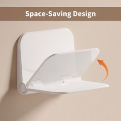 FREE-Foldable Wall Mounted Shower Seat Chair – Heavy Duty 350LB Shower Bench for Seniors & Adults