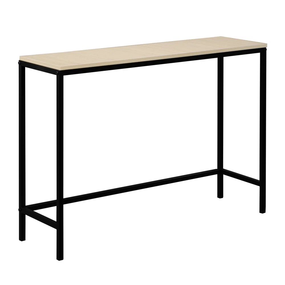 Saracina Console Table, Light Oak/Black Metal