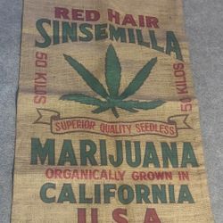 Vintage collectible burlap sack.