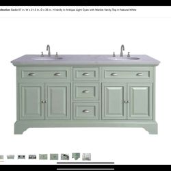 67’ Vanity Come Wt Marble Top  We This On Sale  Retail Price $1034 Here Only $780 No Tax Have One Small Cut On Left Bottom Slide  That’s Easy To Fix P