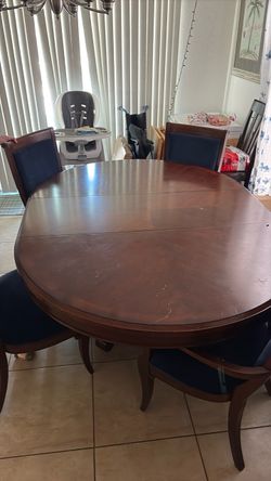 Wood Dining Table with 4 Chairs