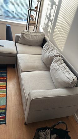 Light Gray Fabric Sectional Sofa