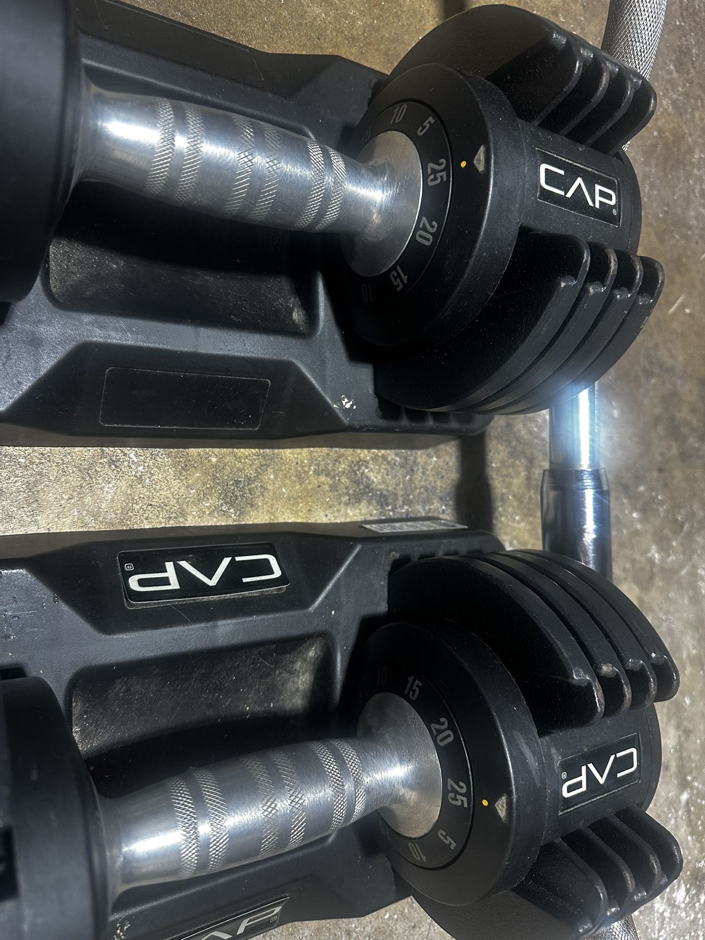 CAP Barbell 25 lb Adjustable Dumbbell Set, Quick Select Adjustability from 5-25 lb, Pair, Black