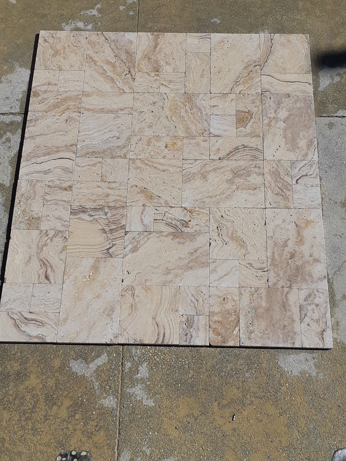 French pattern Valencia travertine . Sold by sf.